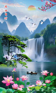 竖幅山水画