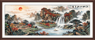 紫气东来山水画