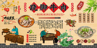 跷脚牛肉背景墙