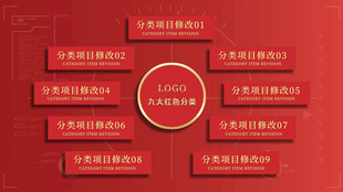 企业红色商务风信息展示模板KT
