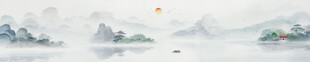 巨幅意境水墨山水画挂画