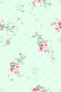 淡绿色底花卉图案纹理