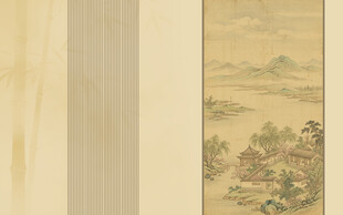 新中式古风山水画宋氏美学形象墙