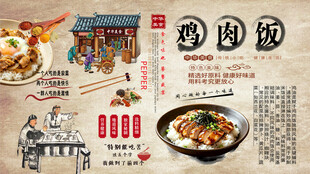 鸡肉面背景墙