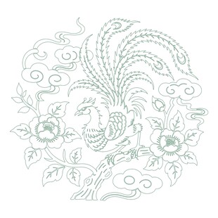 中国风凰花卉纹样图案花鸟矢量图