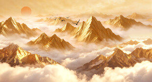 金色山水画