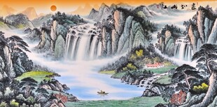 山水瀑布风景图