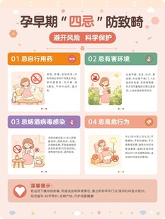 孕早期四忌防致畸知识 医院海报
