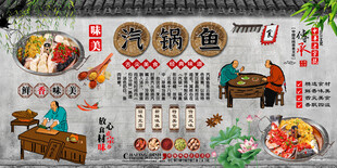 汽锅鱼背景墙