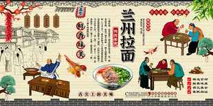 兰州拉面背景墙