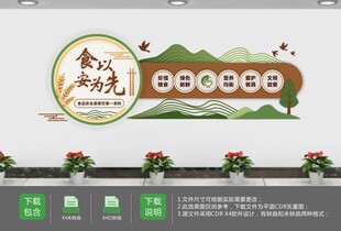 绿色食堂饭堂餐厅标语文化墙