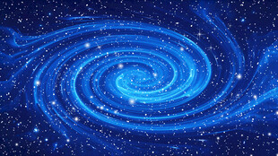 蓝色梦幻星系漩涡星空