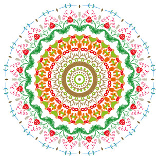 圆形彩色印花图案