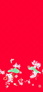 红色背景上的中式花纹图案
