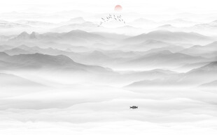 山水水墨山水画