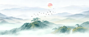 山水水墨画
