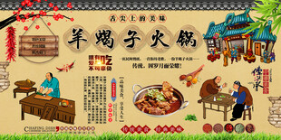 羊蝎子火锅背景墙