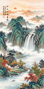 竖幅山水画