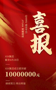 千万业绩喜报海报