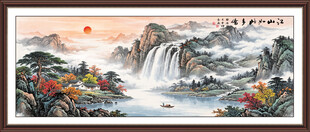 山水画客厅挂画