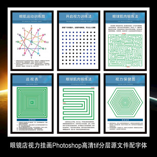 眼镜店医院眼科视力展板海报挂画