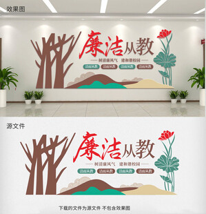 廉洁校园文化墙