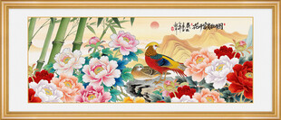 牡丹花鸟中式装饰画