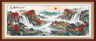 八方聚财山水画