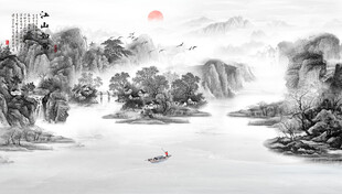 山水背景墙