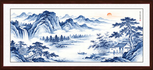 青花瓷山水画