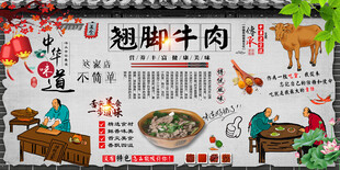 翘脚牛肉背景墙