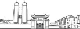复旦大学地标建筑手绘线稿