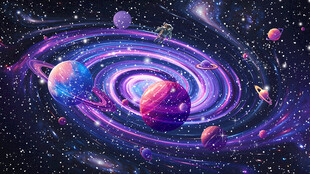 星空星球星系宇宙旋涡太空