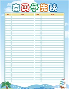 奋勇争先榜
