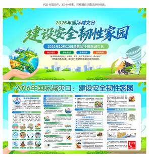 2026国际减灾日展板
