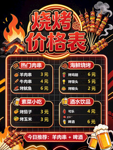 烧烤价格表海报