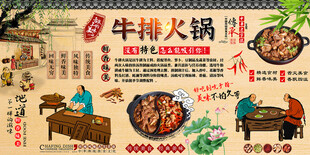 牛排火锅背景墙