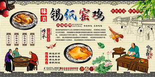 锡纸窑鸡背景墙