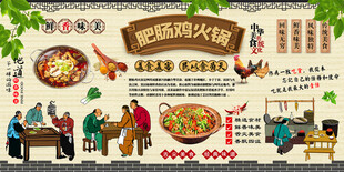 肥肠鸡火锅背景墙