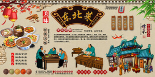 东北菜背景墙