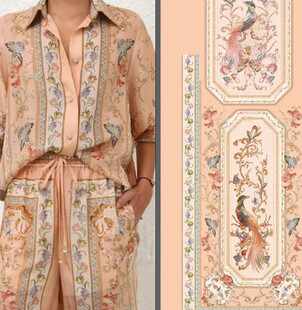 高清国风花鸟服饰印花设计