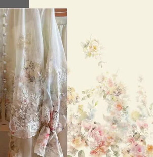 高清清新碎花布艺窗帘