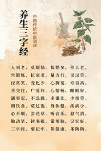 养生三字经科普海报