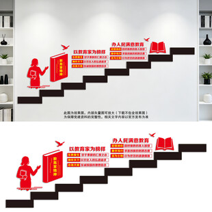 教育家精神楼梯文化墙