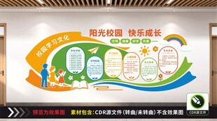 阳光校园快乐成长文化墙