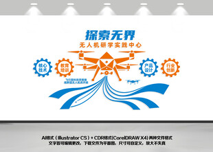 无人机企业文化墙展板