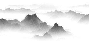 水墨意境层叠远山