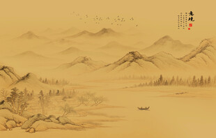 古风背景山水画