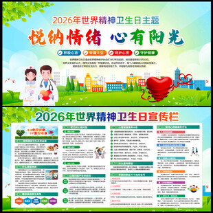 2026年世界精神卫生日宣传栏