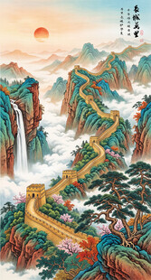 高清国画长城